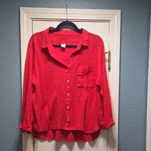 Sigrid Olsen 100% Linen Shirt Size L